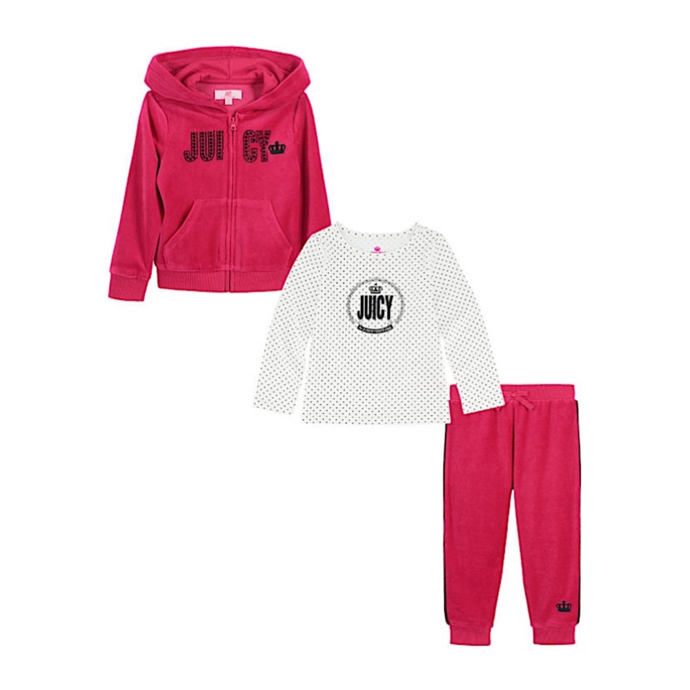 Juicy Couture Toddler Girls 3pc Pant Set
